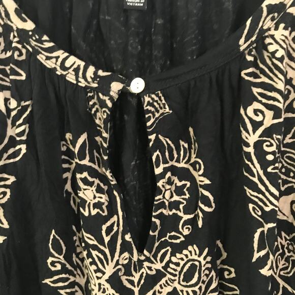 Lucky Brand Blouse  Top 1X One X Womens Boho Peasant Style Three Quarter Sleeve - Picture 6 of 10